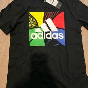 Adidas Black Tee with Vibrant Graphic